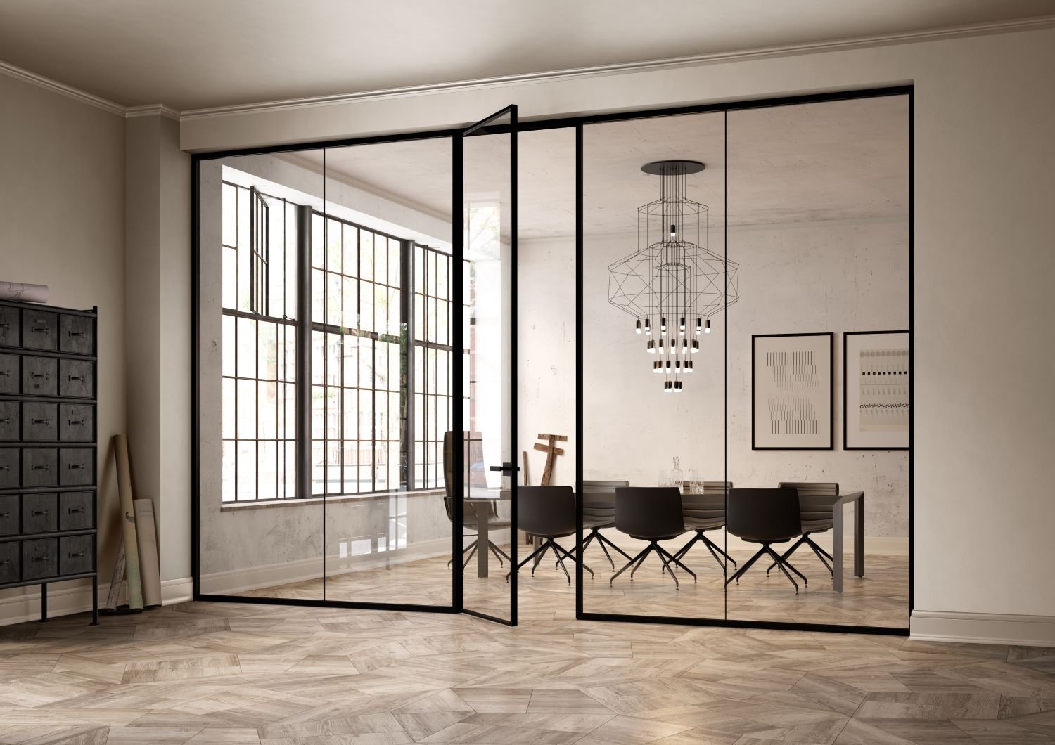 a.depeche/アデペシュ ESDER glass partition a.depeche/アデペシュ ESDER glass partition Vintage Etched